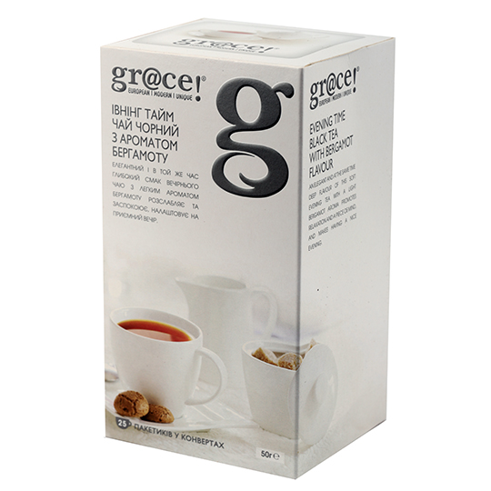 Grace! Evening Tea Black Tea with the aroma of bergamot in tea-bags 25pcs 2g