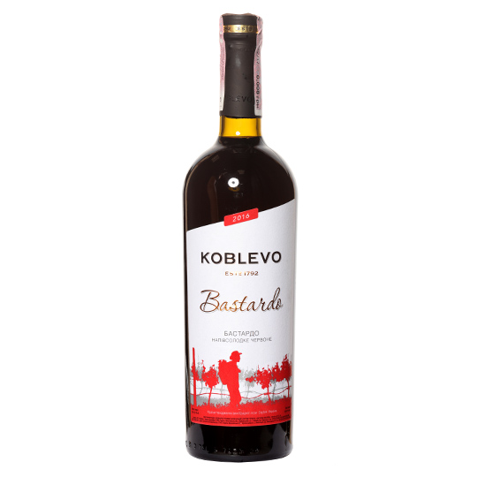 Вино червоне Коблево Бастардо виноградне ординарне столове напівсолодке 13% 750мл
