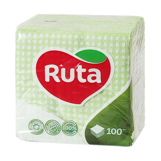 Paper napkins Ruta green 1-ply 24*24cm 100pcs