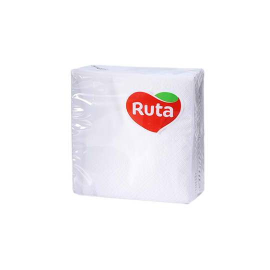 Серветки паперові Ruta Double Luxe Білі двошарові 24x24см 40шт
