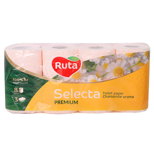 Ruta Selecta Toilet Paper Three-layer Chamomile 8pcs