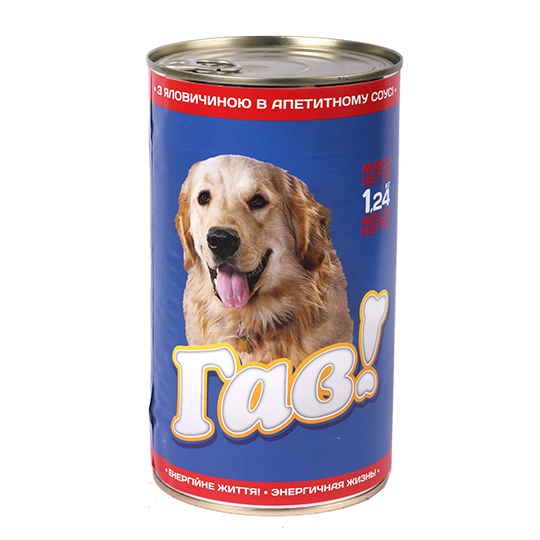 Gav! Canned pet food for adult dogs With beef in sauce 1240g