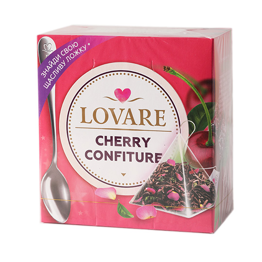 Lovare Cherry Confiture Mix of Black and Green Tea in Pyramids 15pcs 2g