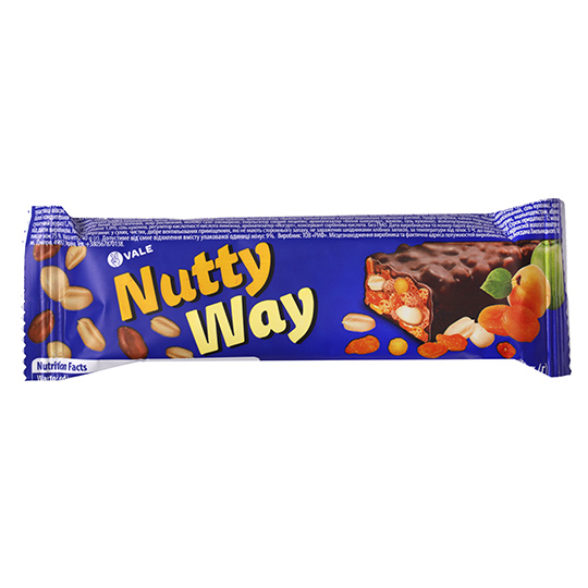 Батончик-мюслі Vale Nutty Way горіховий з фруктами глазурований 40г