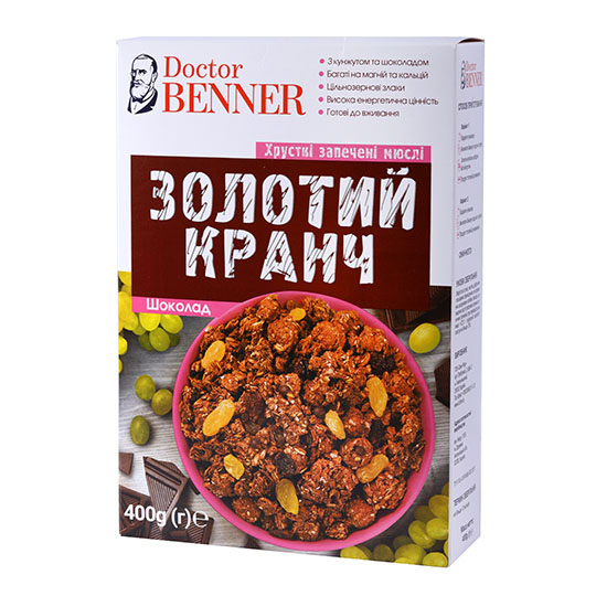 Кранчі Doctor Benner Золотий кранч шоколад 400г