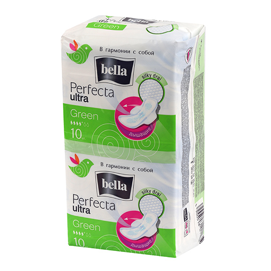 Pads Bella Perfecta Ultra Green 4 drops 10+10 pcs