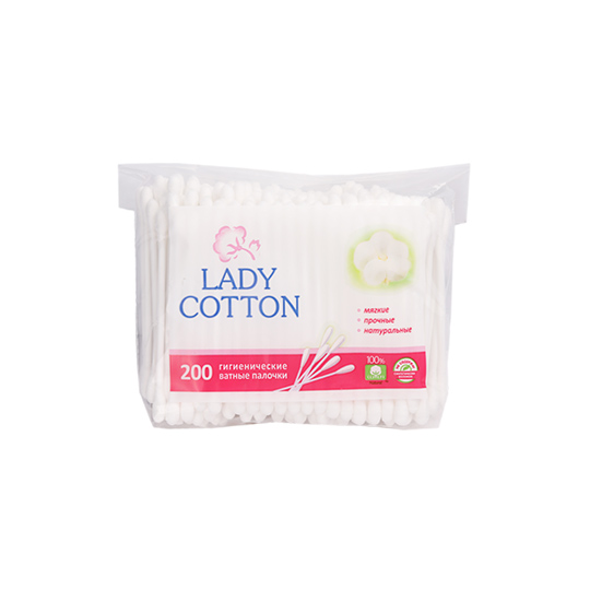 Палочки ватные Lady Cotton в полиэтиленовом пакете 200шт