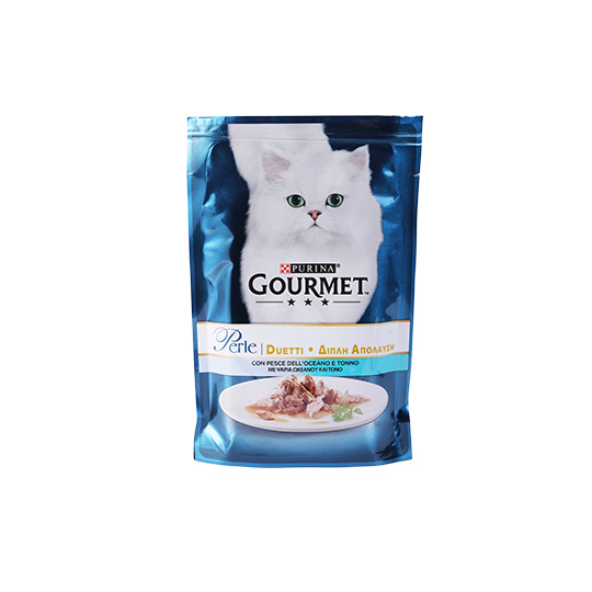 Purina Gourmet Perle Duo for cats in sauce with ocean fish and tuna food 85g 

