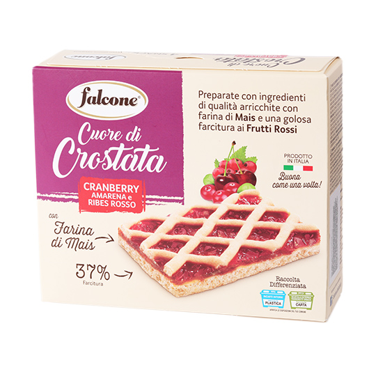 Falcone Cuore di Crostata with Cranberry Black Cherry and Red Currant Jam Filling Cookies 240g