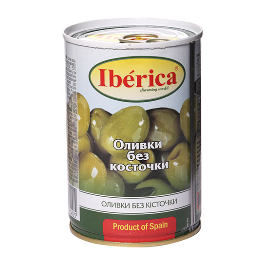 Оливки Iberica зелені без кісточки 420г