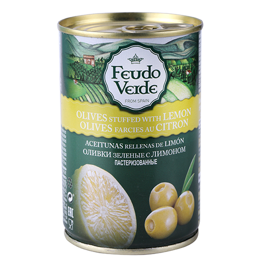 Оливки Feudo Verde зелені з лимоном 300г