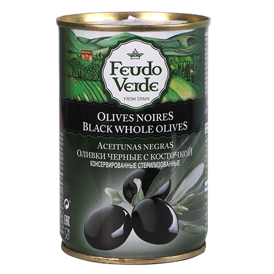 Feudo Verde Whole Black Olives 300g