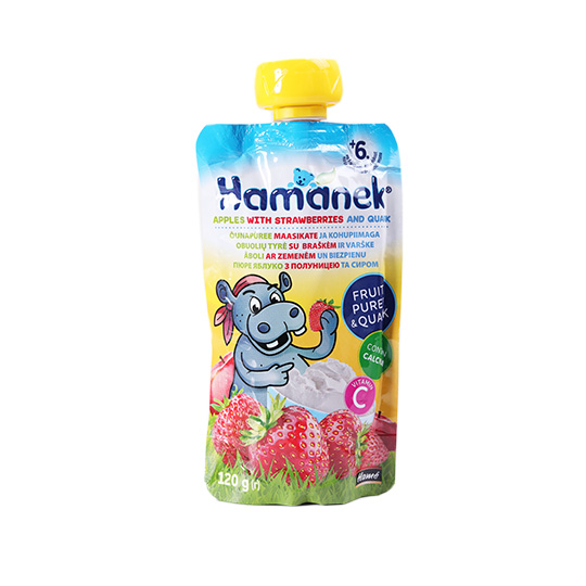 Hamanek Apple-Strawberry with Cottage Cheese Puree 120g