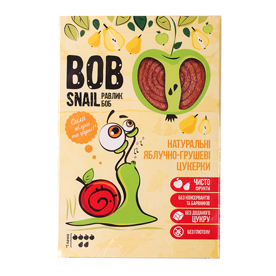 Цукерки Bob Snail яблучно-грушеві 60г