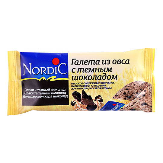 Галета Nordic из овса с темным шоколадом 30г