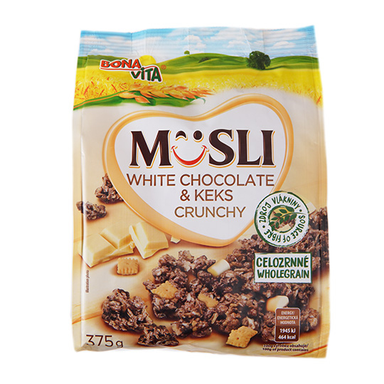 Мюсли Bona Vita с белым шоколадом и кексом 375г