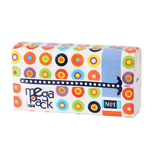 Хустинки паперові Bella №1 Mega Pack Унiверсальні двошарові 150шт