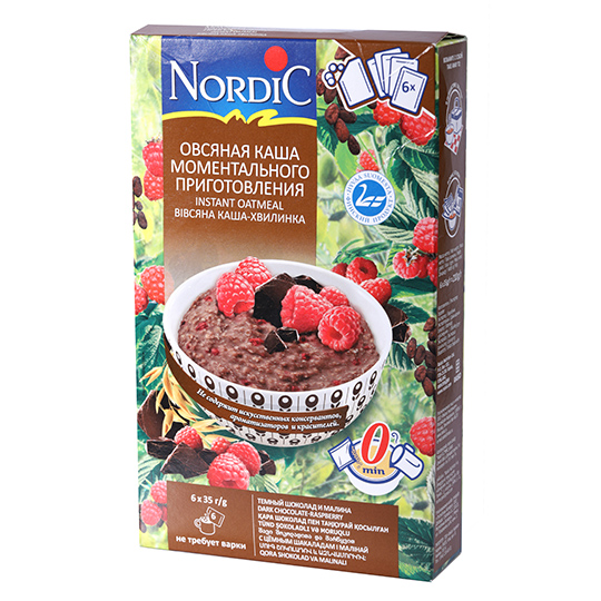 Nordic with chocolate and raspberry instant oatmeal 210g