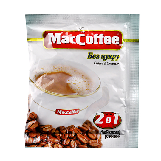 Напій кавовий MacCofee 2 в 1 без цукру 12г