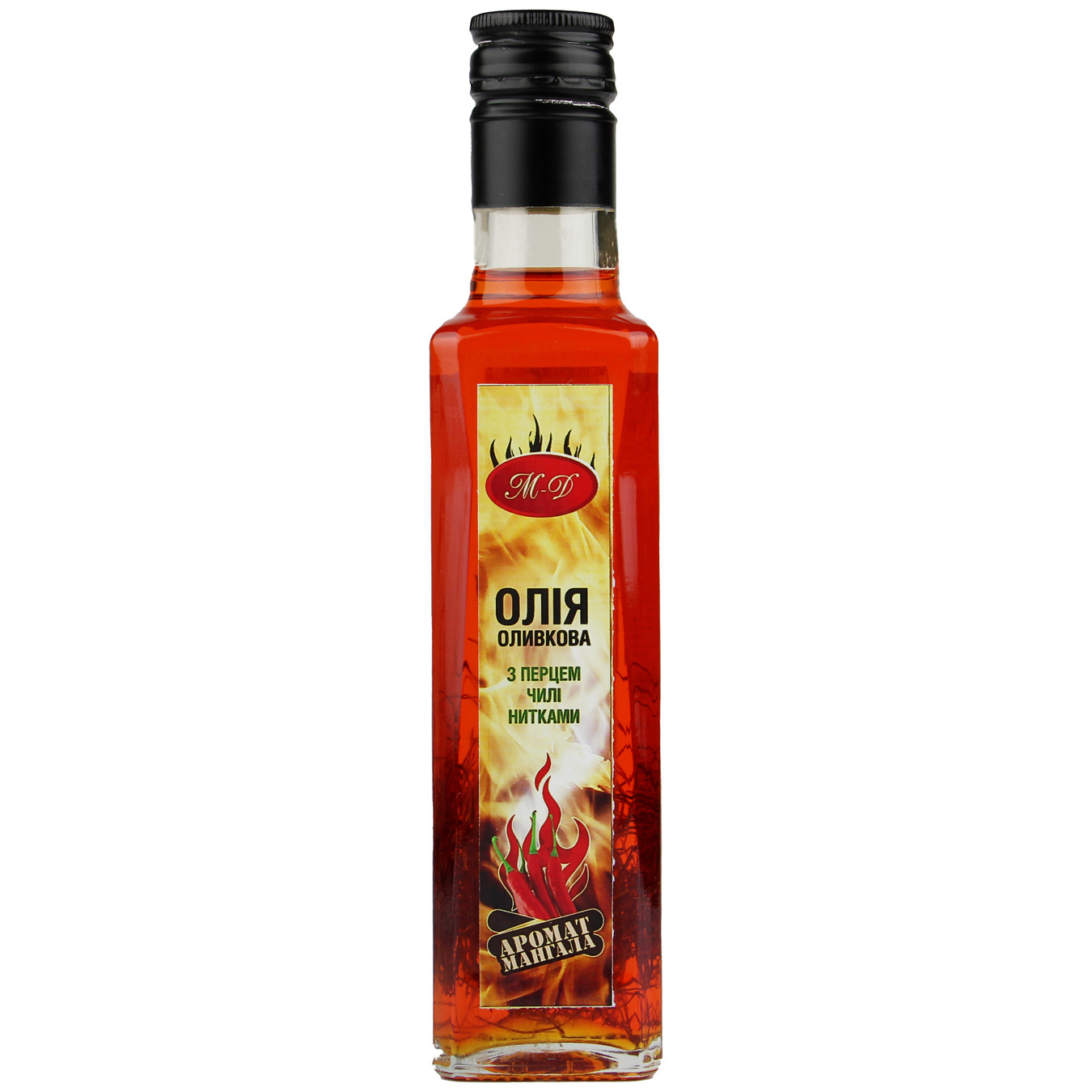 Olive oil Mc-Day with chili pepper and barbecue flavor 200ml glass