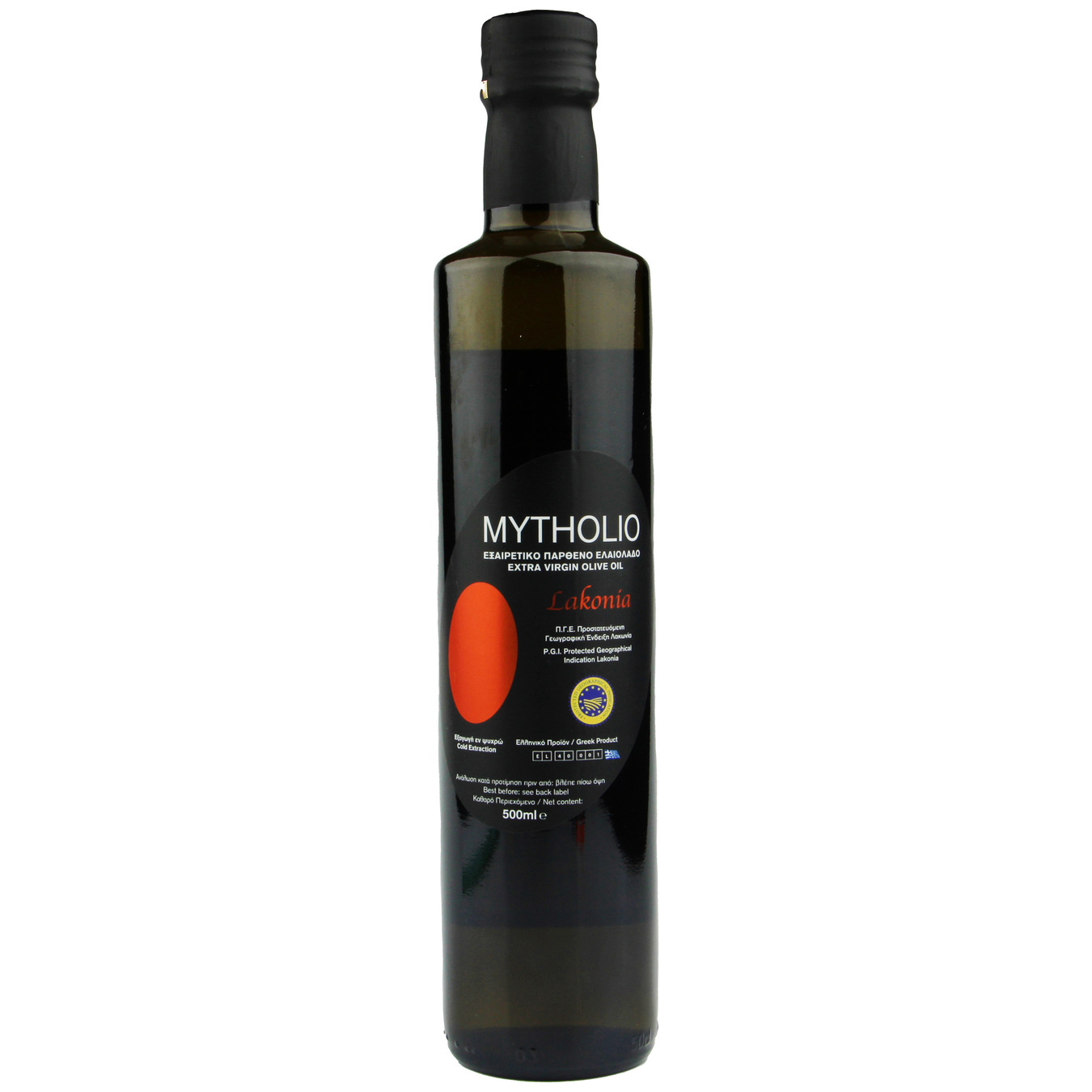 Mytholio Laconia Extra Virgin Unrefined Olive Oil 500ml glass
