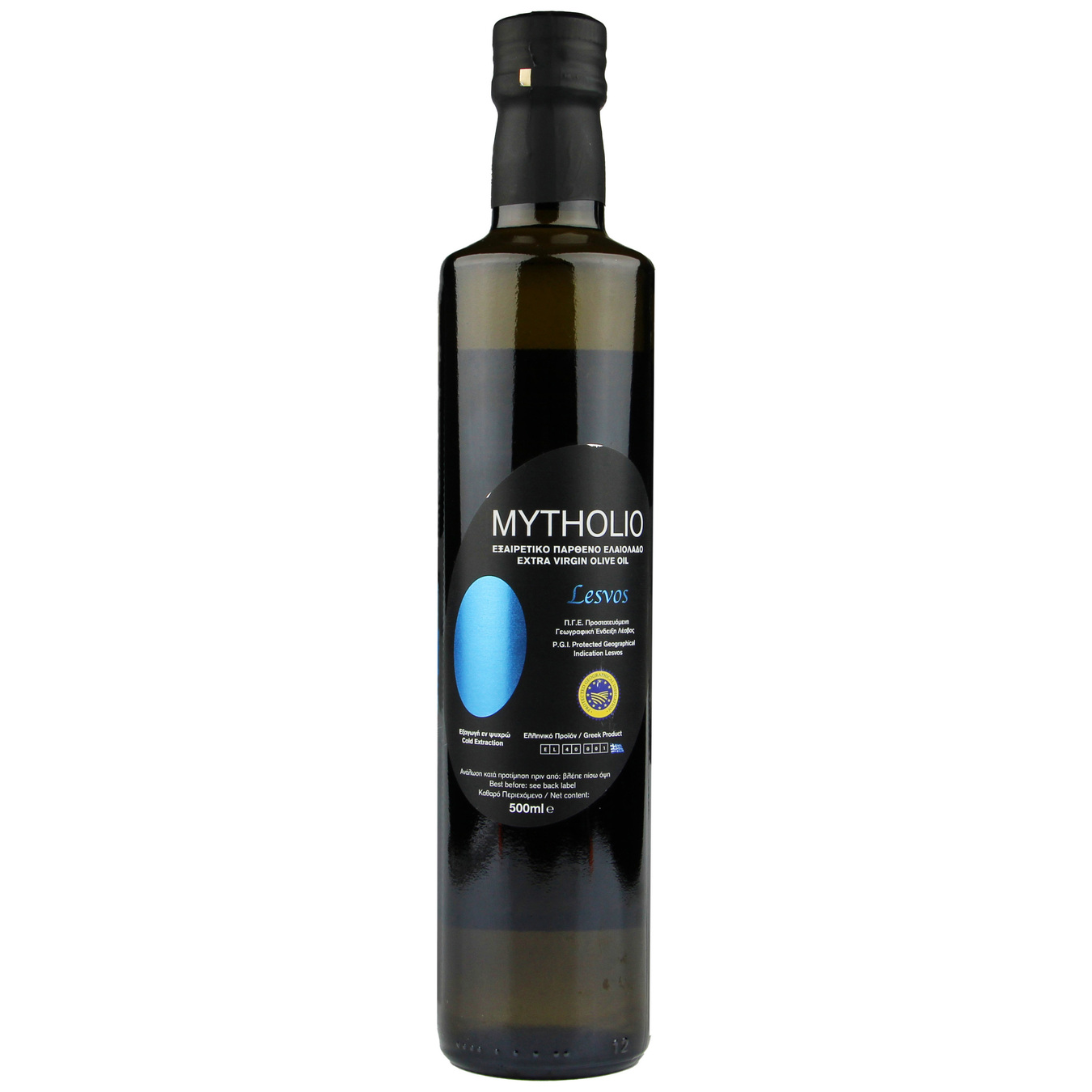 Mytholio Lesvos Extra Virgin Unrefined Olive Oil 500ml glass