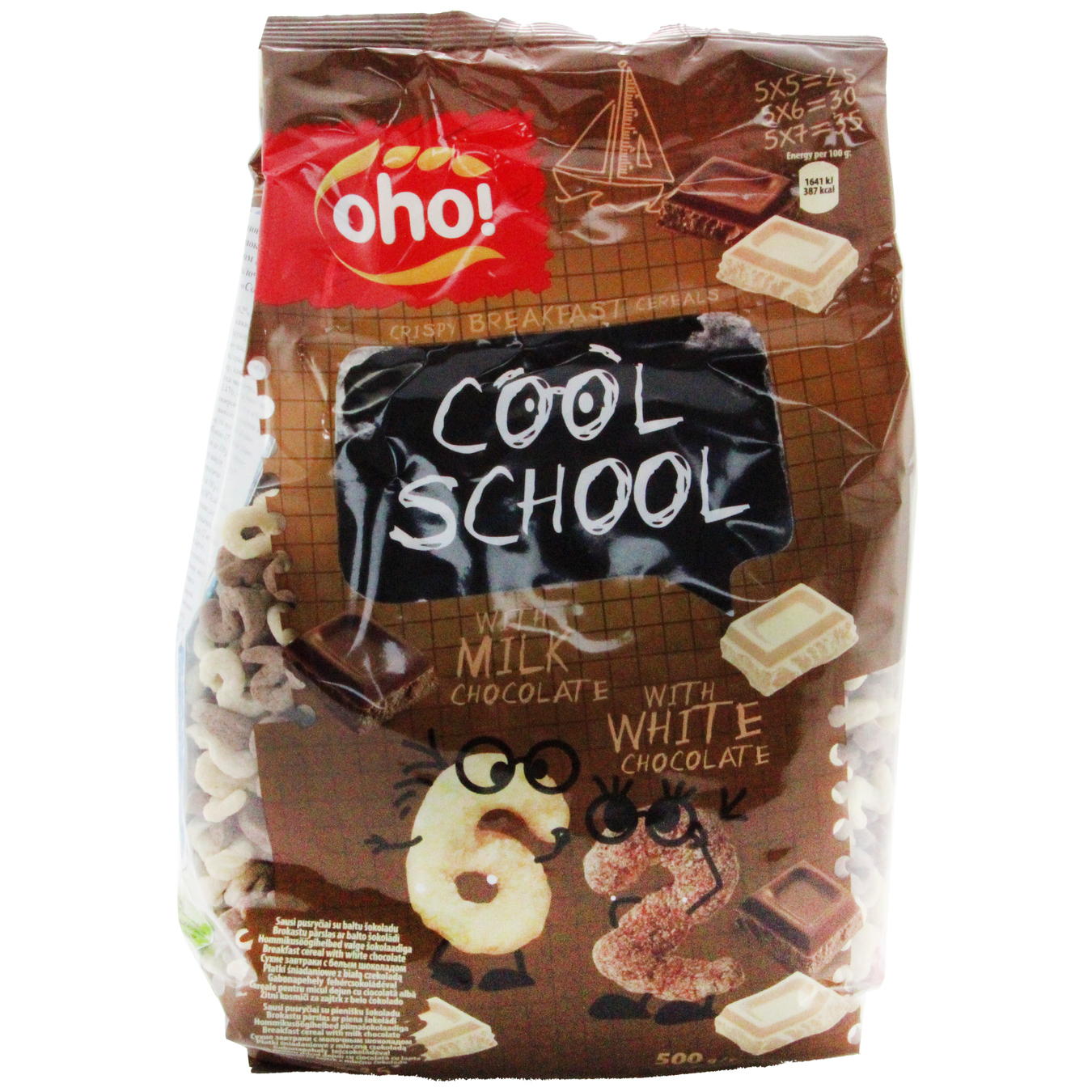 Сухий сніданок Oho Cool School з білим та молочним шоколадом 500г