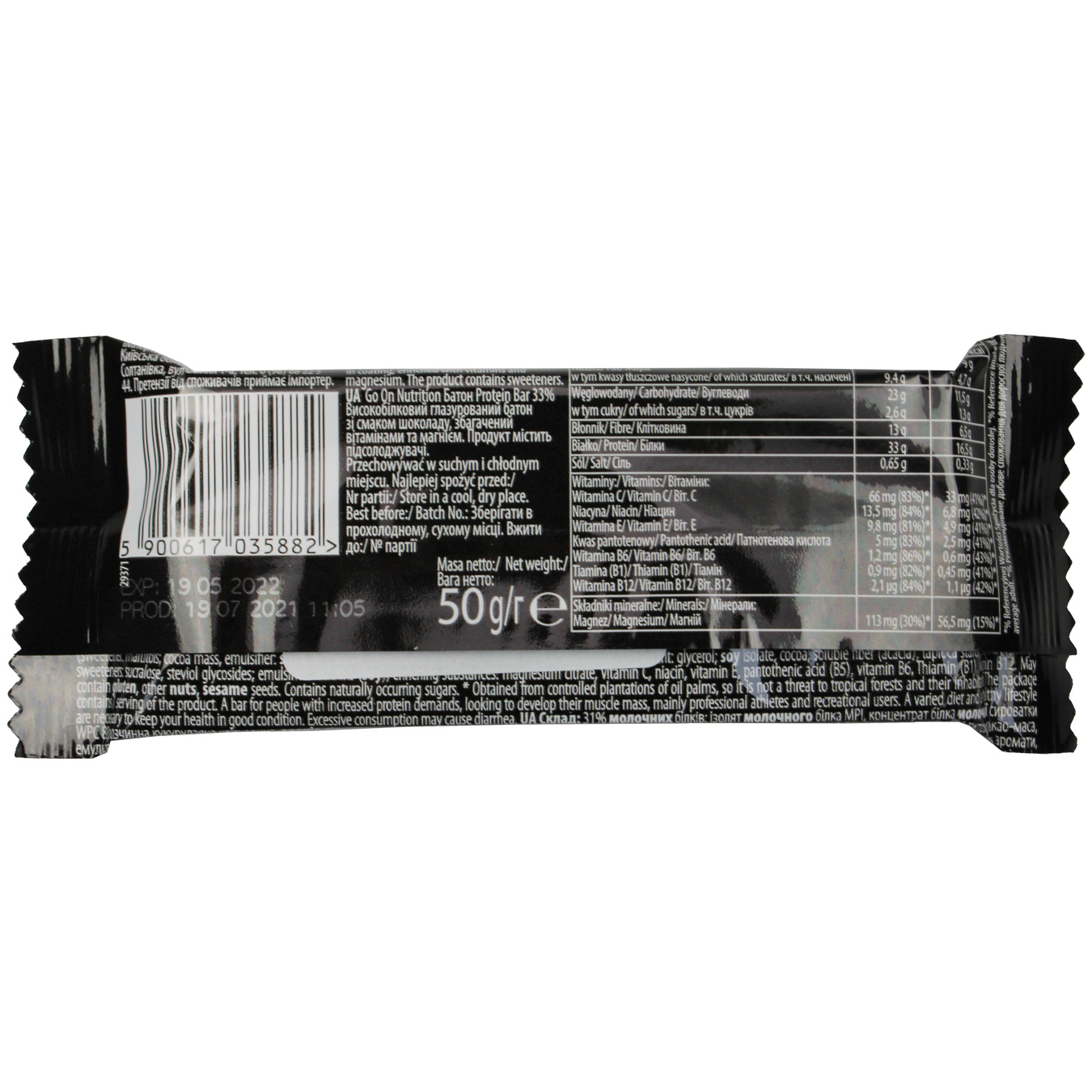 Go On With Chocolate Protein Bar 33% 50g 2