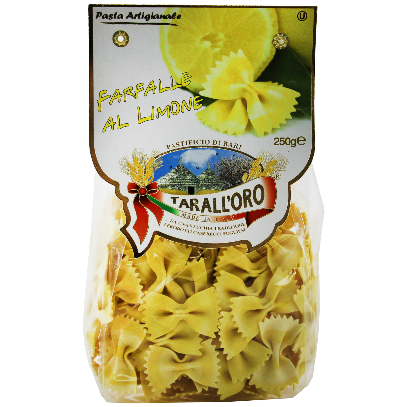 Макароны Tarall’oro Farfale из твердых сортов пшеницы с лимоном 250г