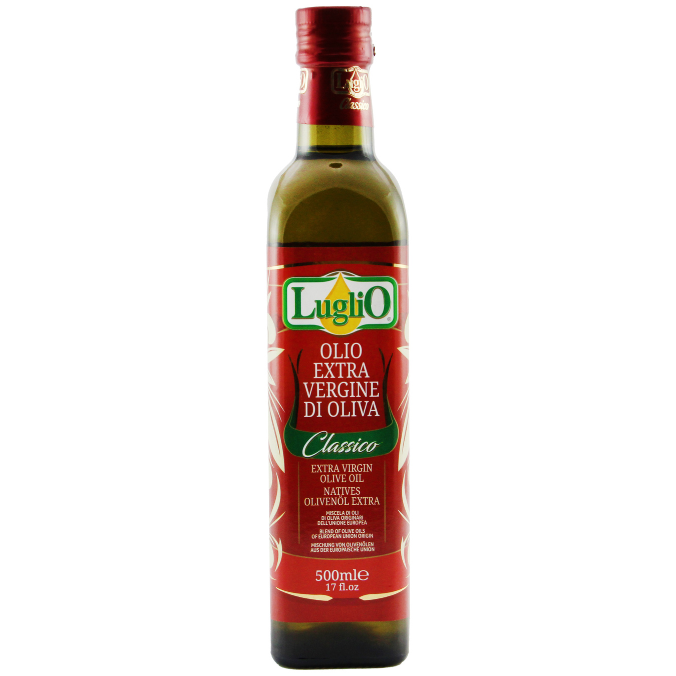 Luglio Extra Virgin Unrefined Olive Oil 500ml glass