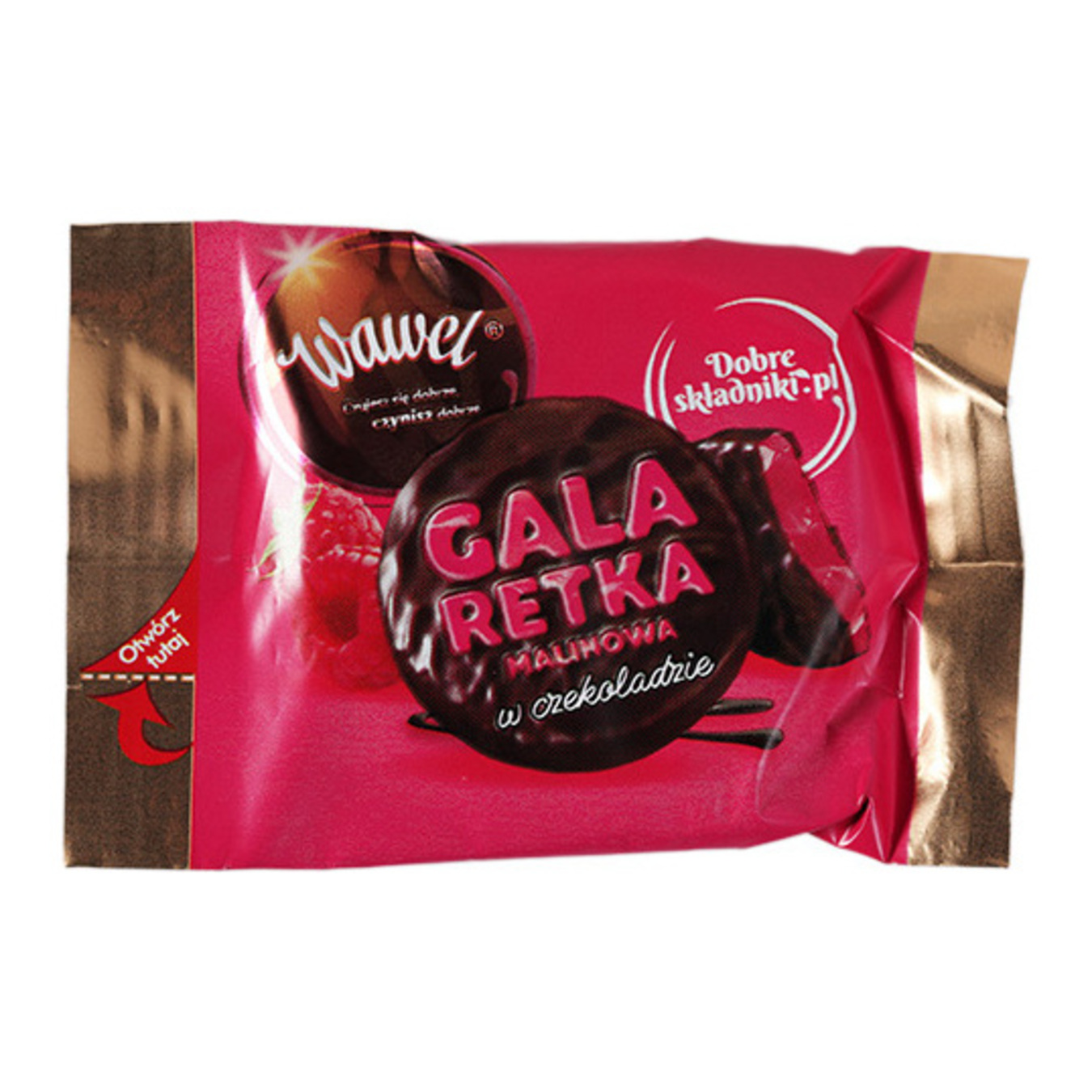 Конфеты Wawel малиновые глазированные черным шоколадом