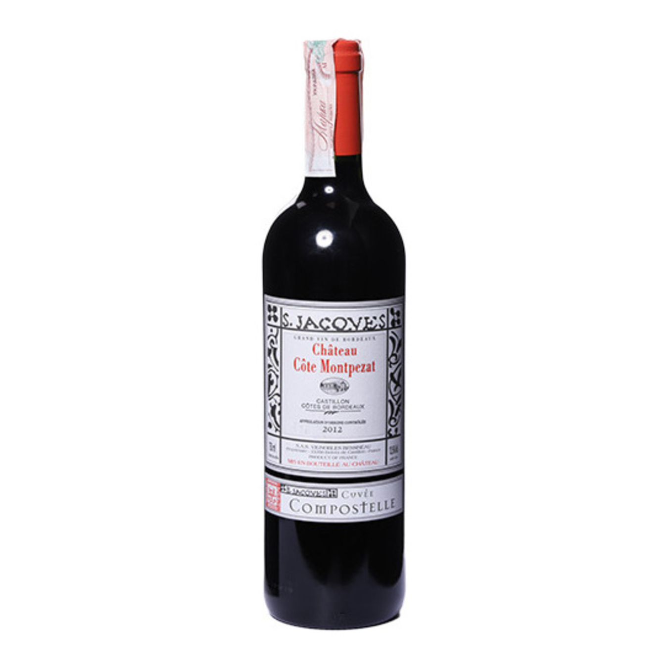 Вино Chateau Cote Montpezat Cuvee Compostelle Rouge Castilon Cotes de Bordeaux червоне сухе 13,5% 0,75л