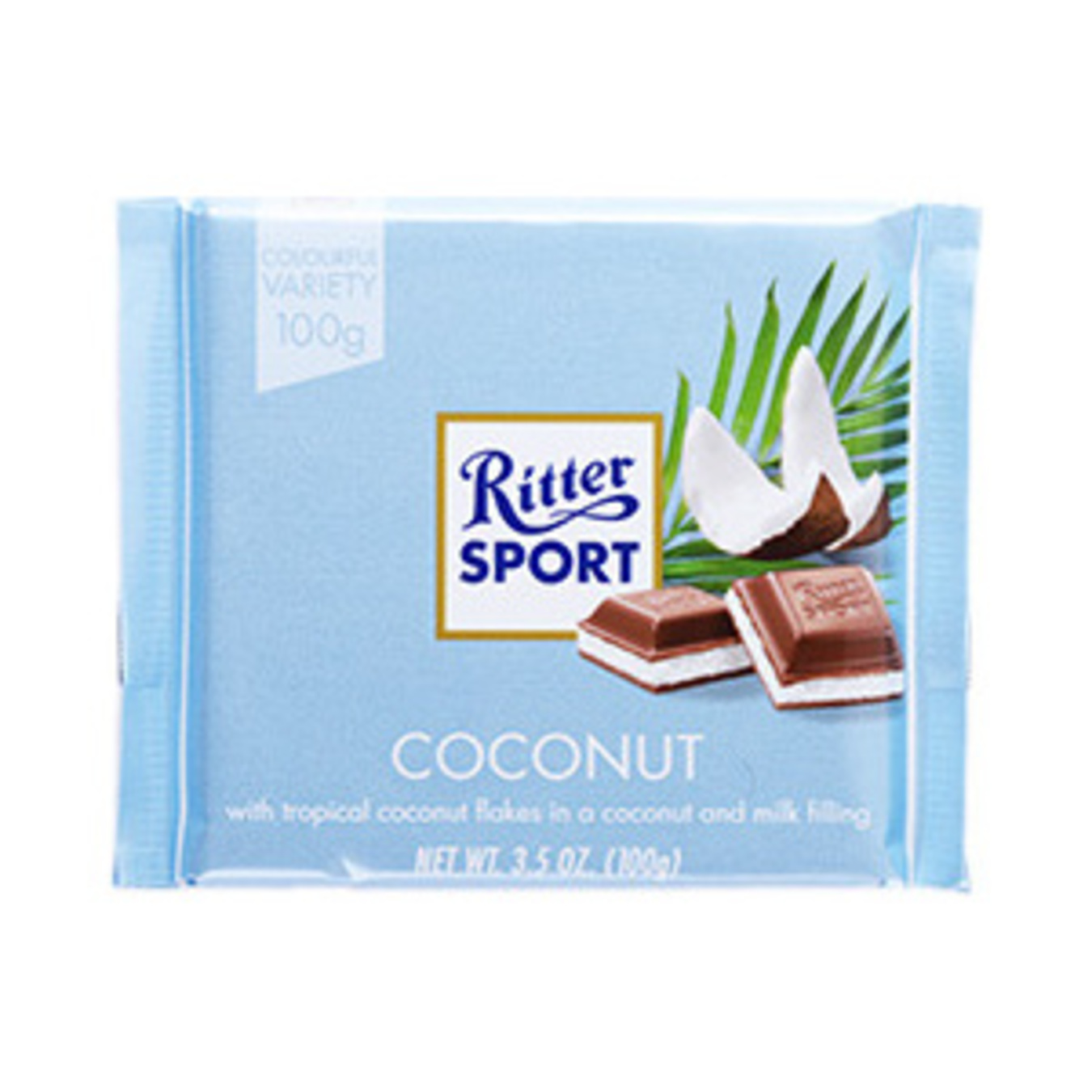 Шоколад Ritter Sport молочний з кокосово-молочним кремом 100г