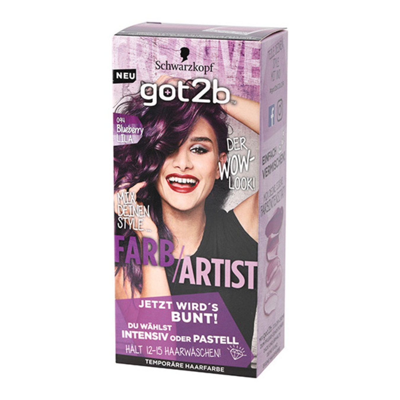 Краска Got2B Bright Pastel 094 Фиолетовый Панк для волос тонирующая 80мл