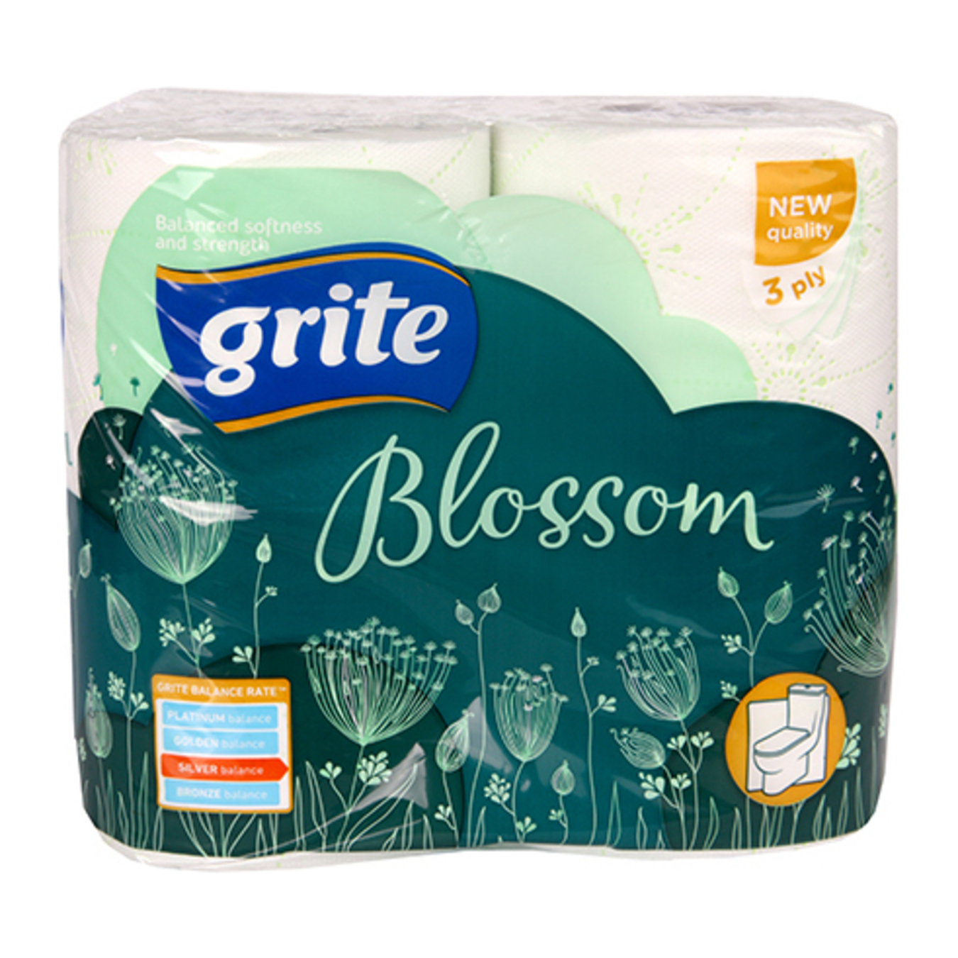 Grite Blossom Toilet Paper 4pcs