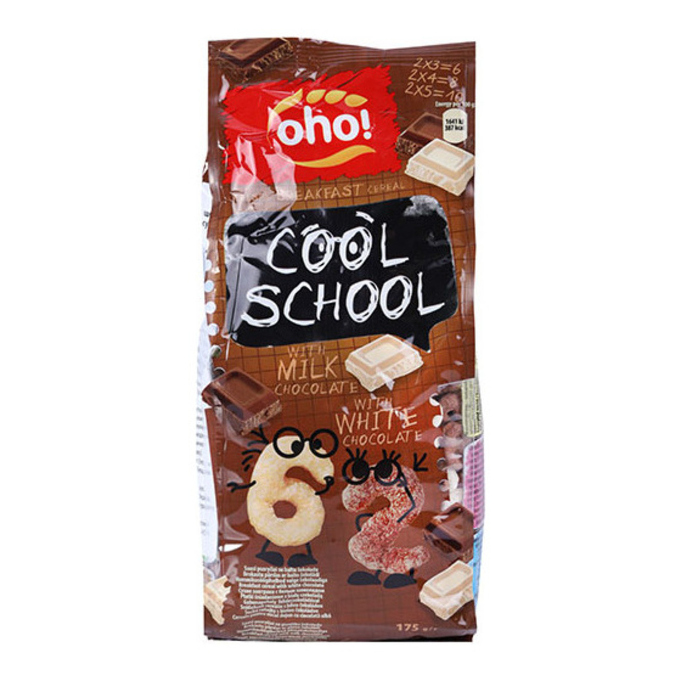 Сніданок сухий Oho Cool School з білим та молочним шоколадом 175г