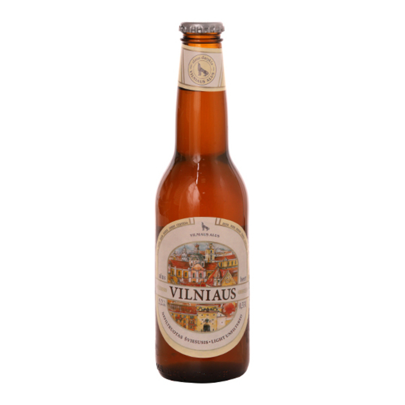 Пиво Vilniaus Alus светлое нефильтрованное 5,2% 0,33л
