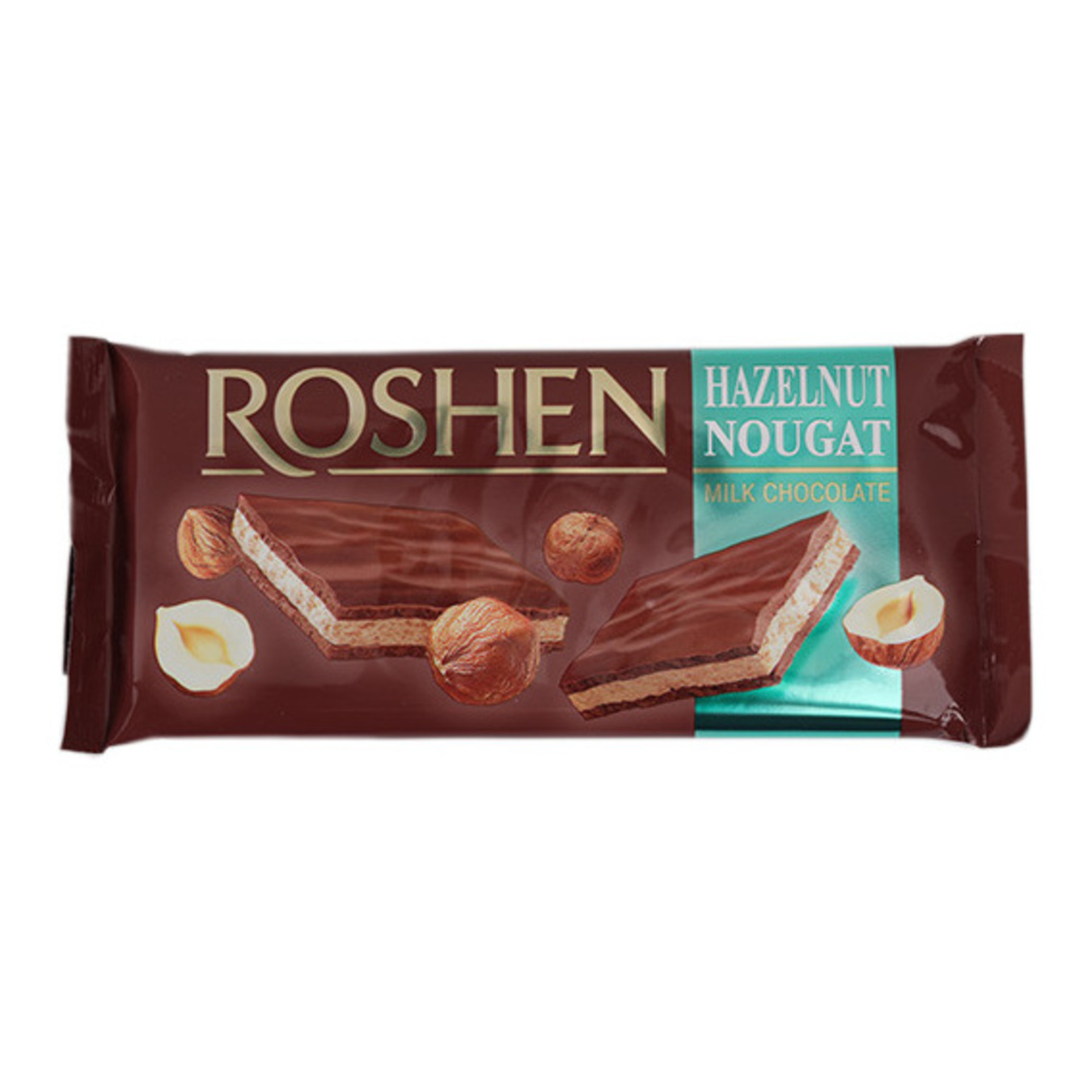 Шоколад молочний Roshen з горіховою нугою 90г