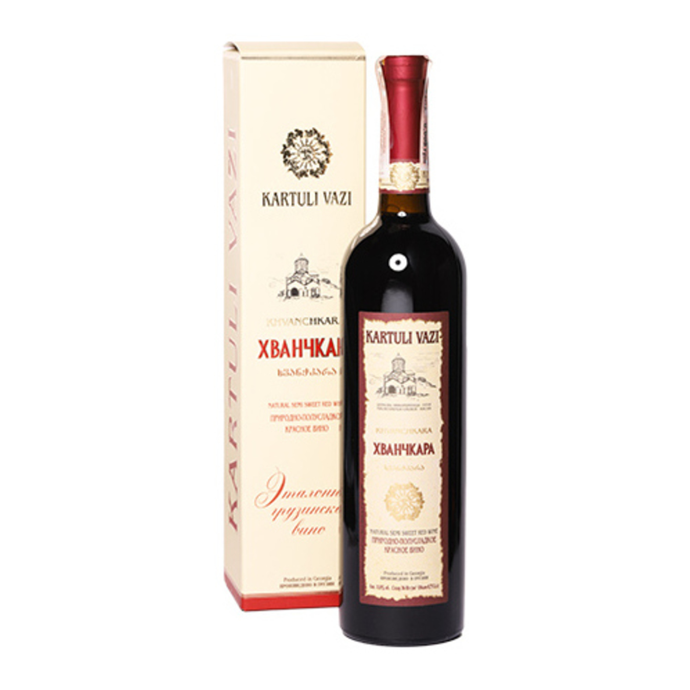 Wine Kartuli Vazi Khvannchkara Red Semi-Sweet 10,5% 0,75l
