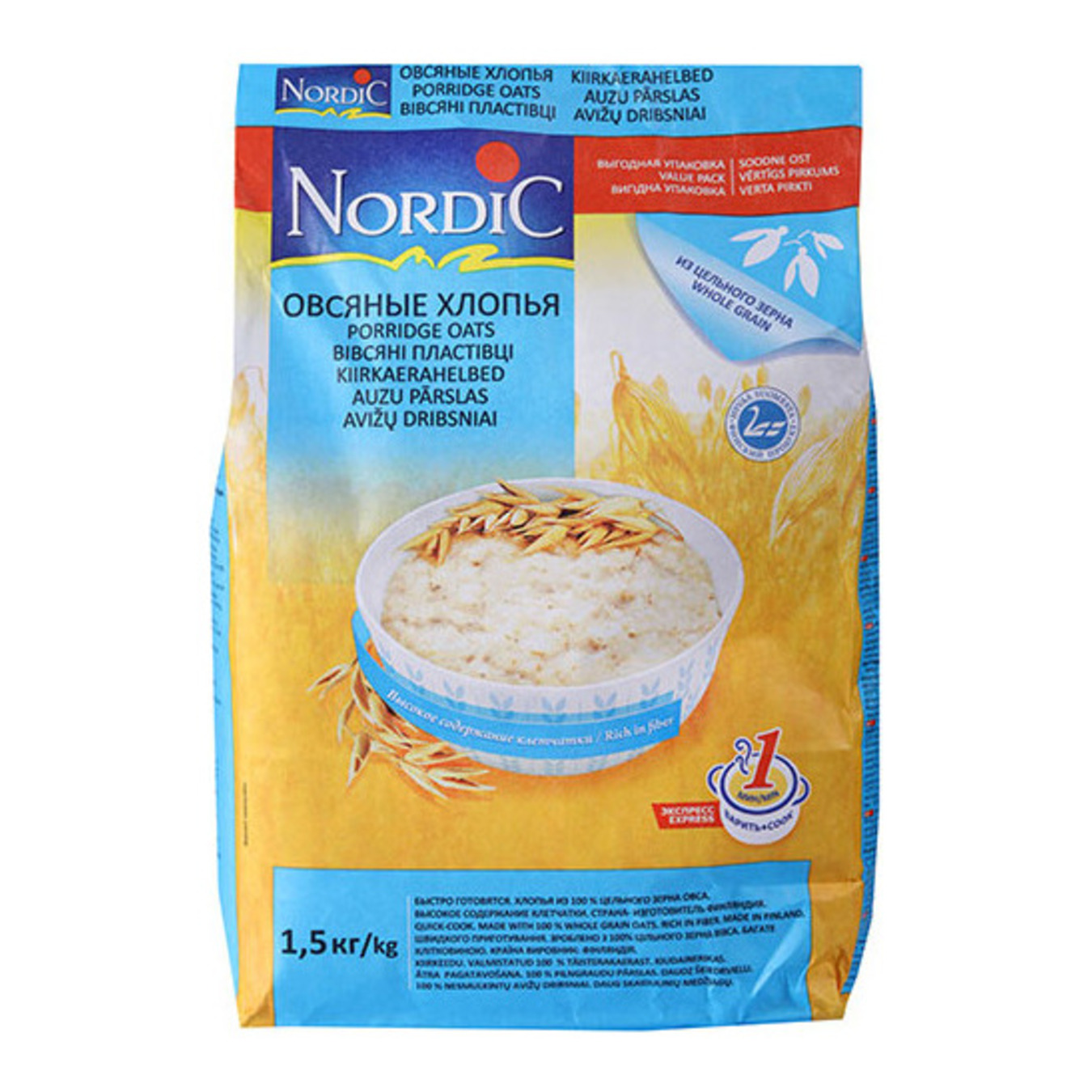Nordic Oat flakes quick-cooking 1500g