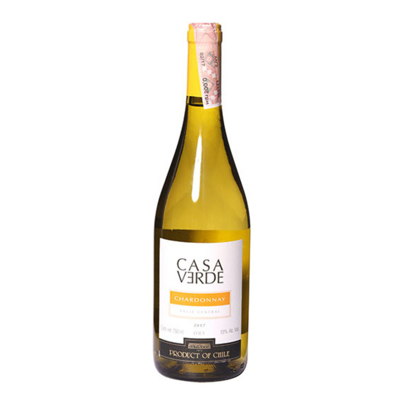 Вино Casa Verde Шардоне белое сухое 13,5% 0,75л