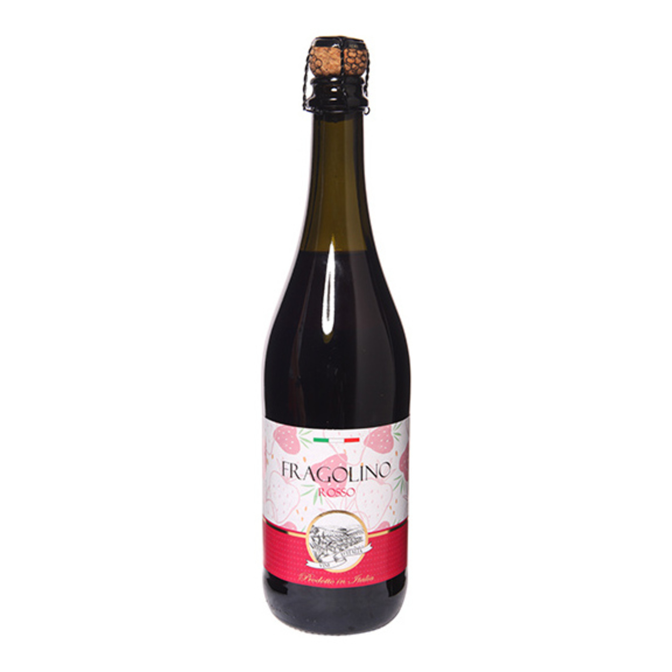 Напій винний ігристий Vini D'Italia Fragolino Rosso Dolce червоний солодкий 7,5% 0,7,5л