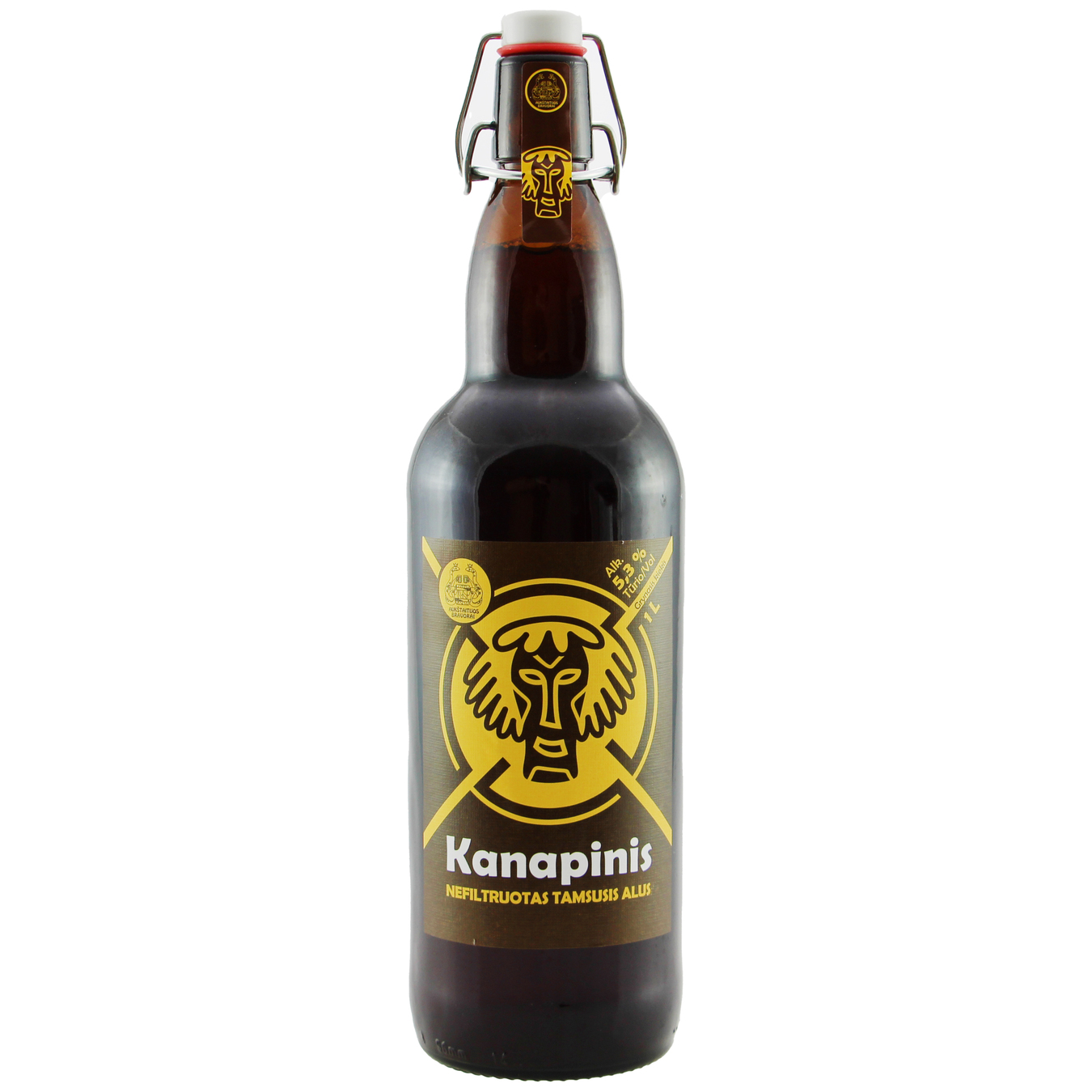 Пиво Kanapinis темное нефильтрованное 5,3% 1л
