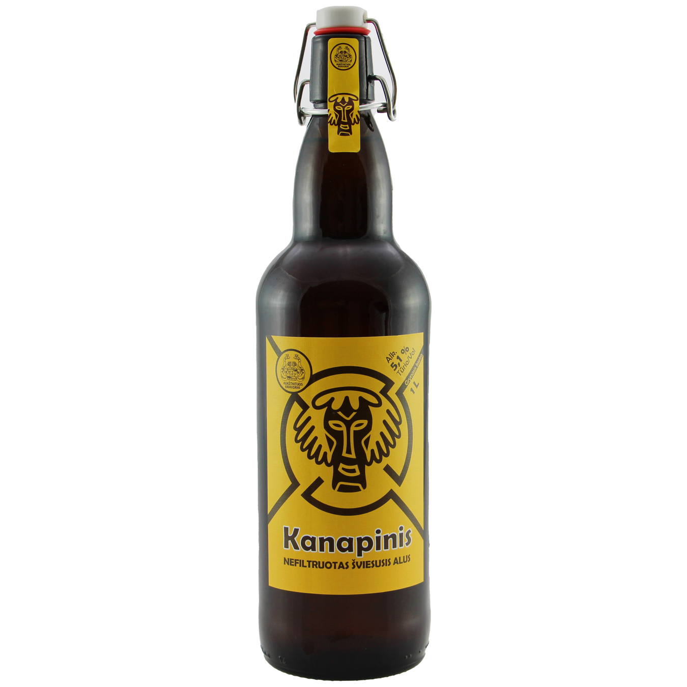 Пиво світле  Kanapinis нефільтроване 5,1% 1л