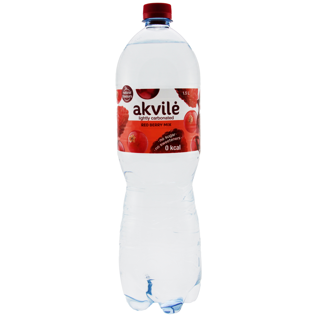 Akvile Red Berries Flavour Lightly Carbonated Water 1,5l