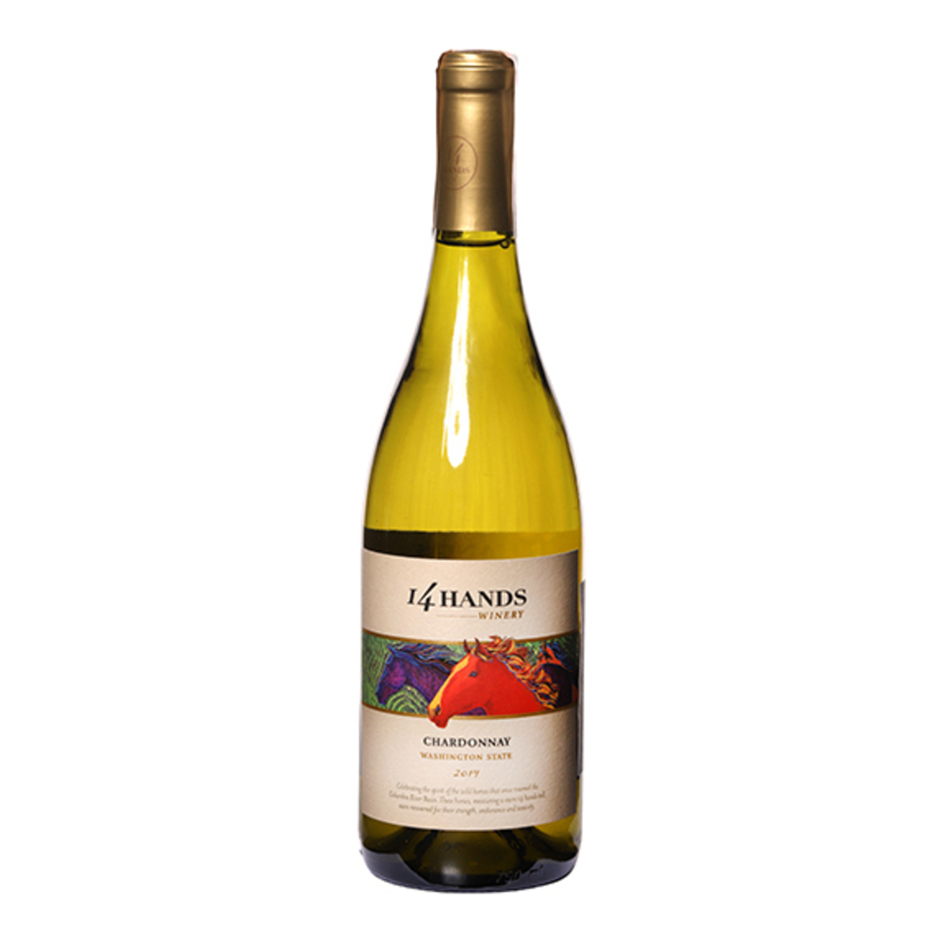 Вино 14 Hands Chardonnay белое полусухое 13.5% 0,75л