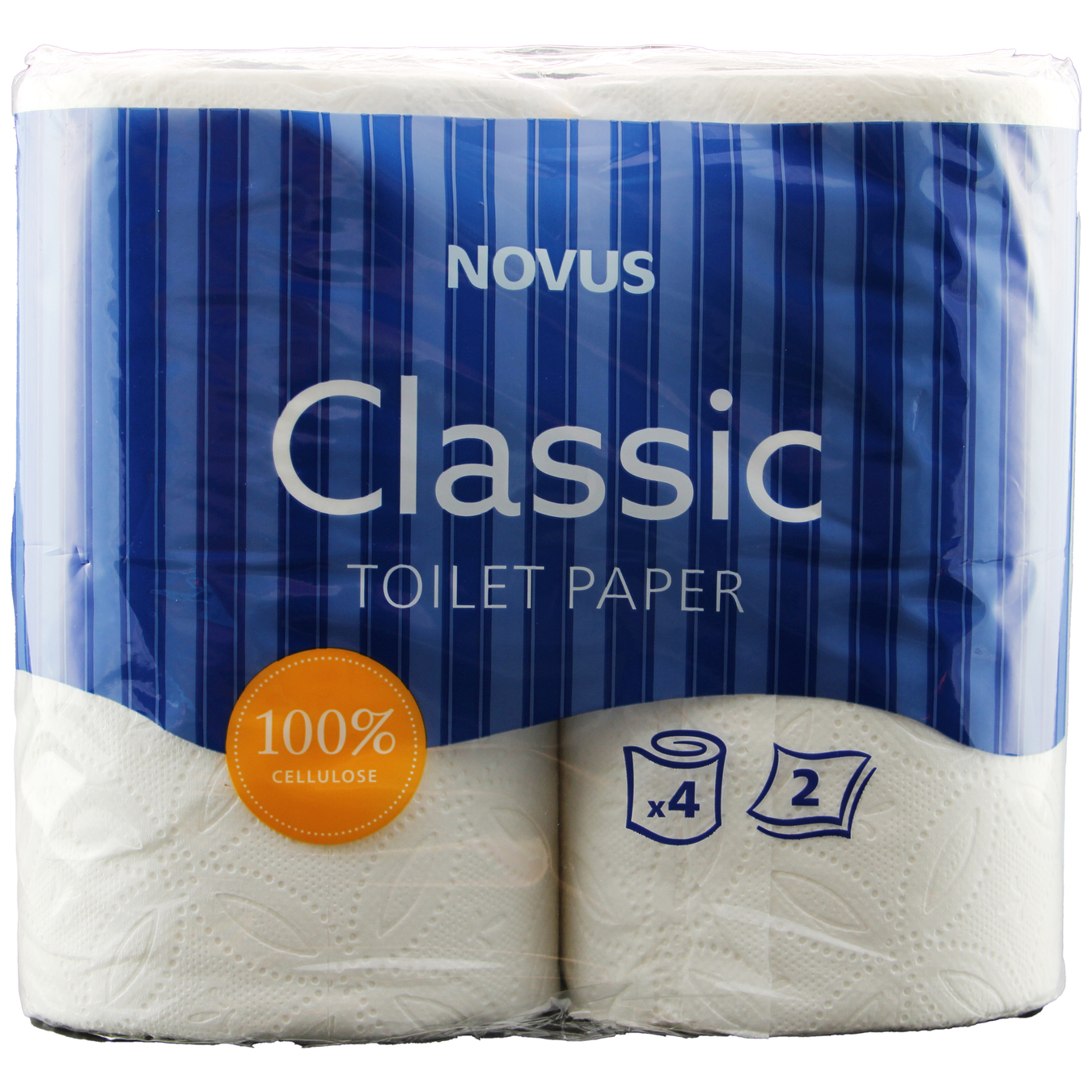 Папір туалетний Novus Сlassic білий 2-х шаровий 4шт