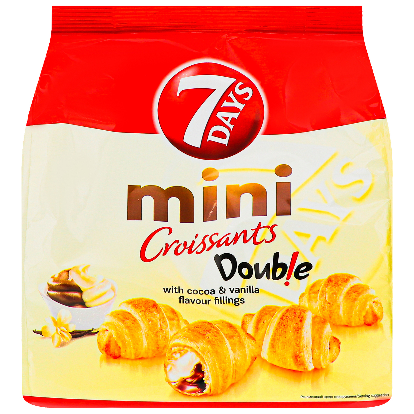 Круасани 7DAYS Double Mini з подвійним кремом какао-ваніль 185г 2