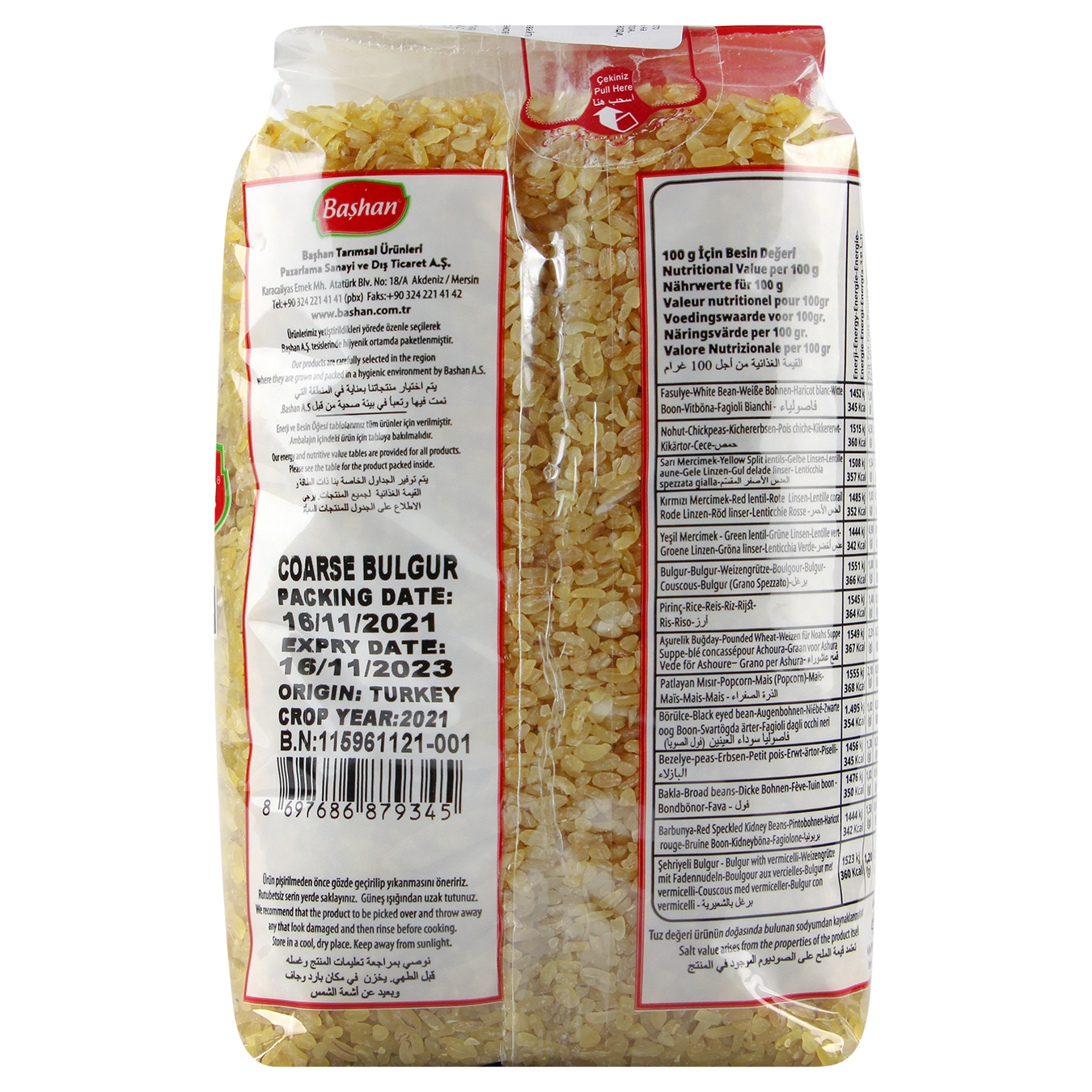Bashan Coarse-grained Durum Wheat Bulgur 900g 3