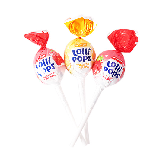 Caramel Roshen LolliPops with yoghurt flavors by weight